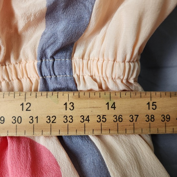 Anthropologie Anupamaa Dress Size L Silk Beige Bohemian Floral Costa Mira Maxi - Picture 8 of 9